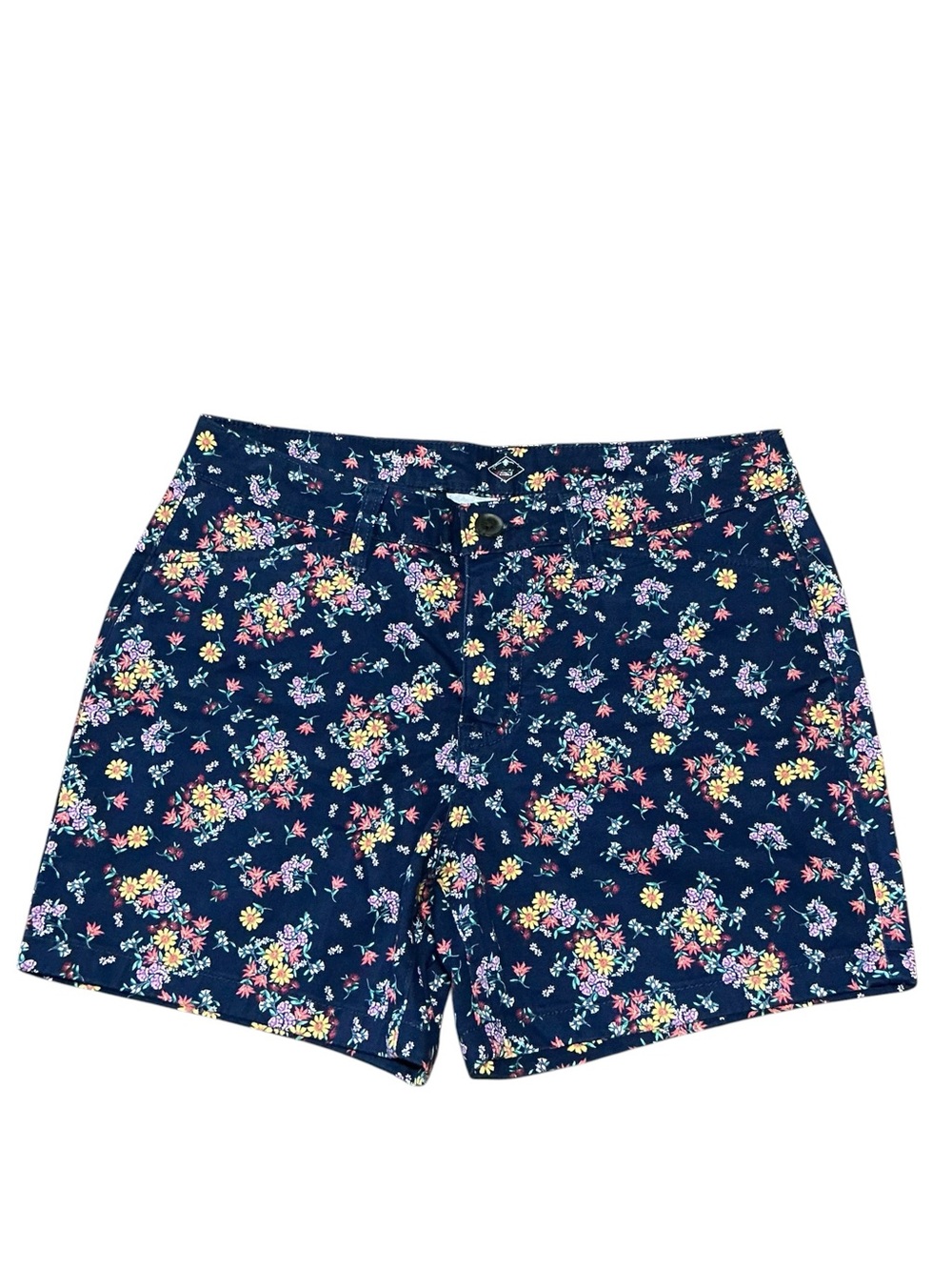 St. John's Bay Navy Floral Waistband Shorts